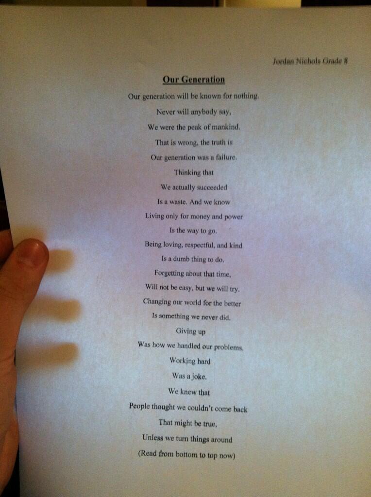 This 14-Year-Old Boy Wrote A Poem That Will Make You Think ...