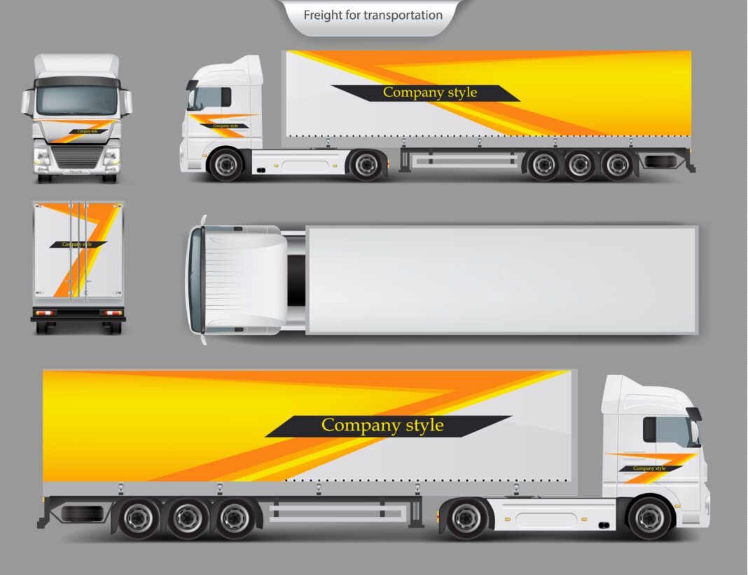 Mock up, template brand design for truck Truck Wraps in Sydney
