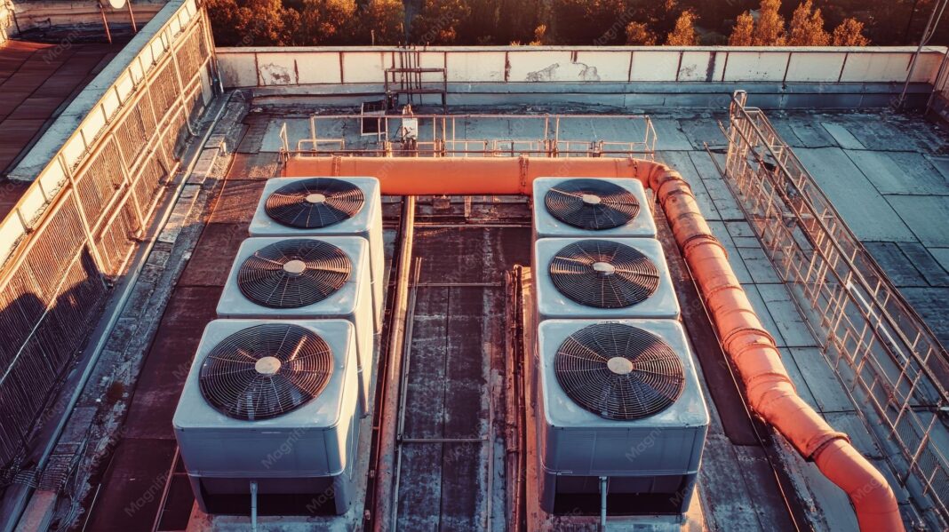 air-conditioning-system-roof-industrial-building-sunset-with-ventilation-units-heat-pumps-highresolution-view_331695-58804 Heating and Cooling Systems