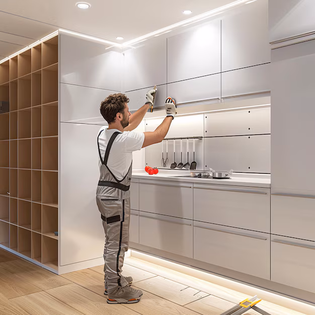 plasterboard-worker-installs-plasterboard-wall-kitchen-cabinets_1236033-16015 Kitchen Cabinet Painters